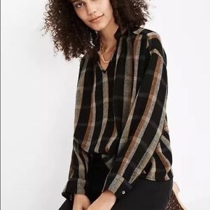 Madewell Plaid Buttonless Top